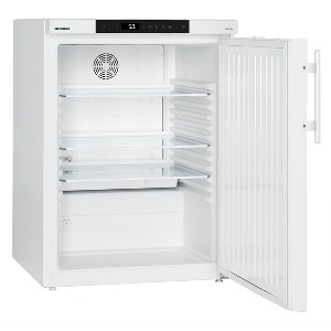 Laboratory refrigerator with electronic controls and spark-free interior